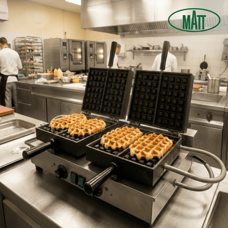 Luikse wafelijzer dubbel Matt / Krampouz | Gratis Levering