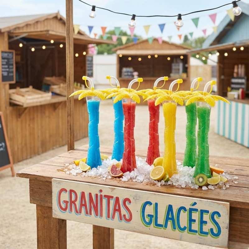 Gele palmboom granita fles