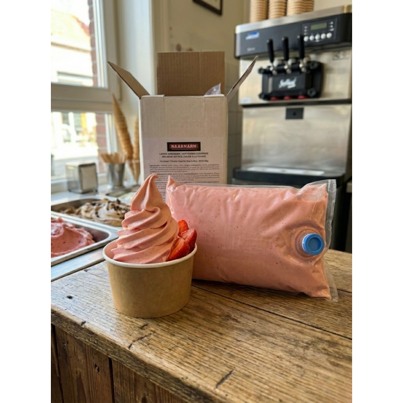 Mix zachte ijs vloeistof aardbei - 5,5KG