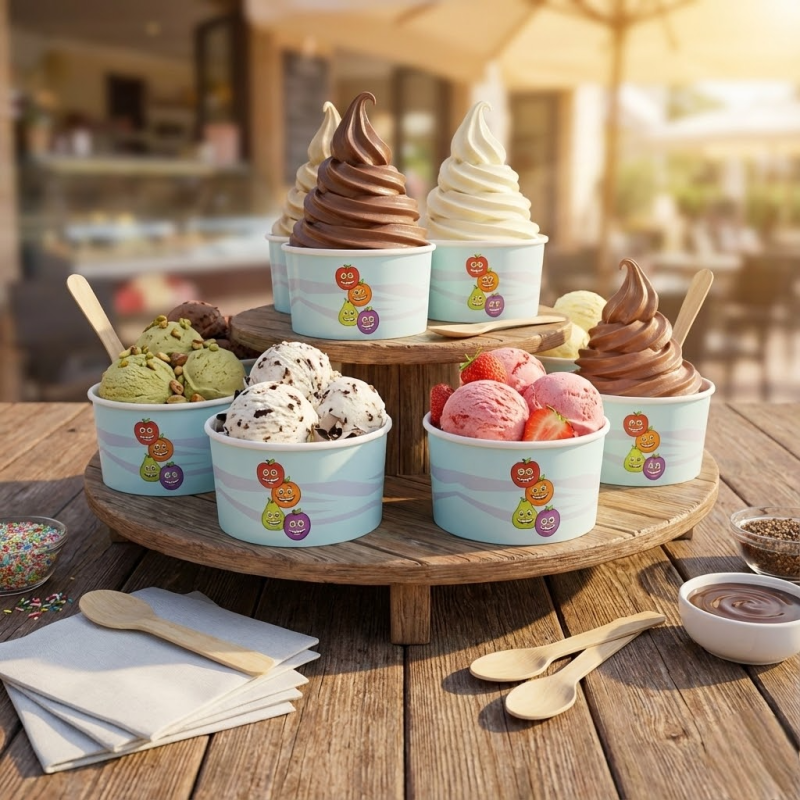 Pot à glace en carton de 400 ml