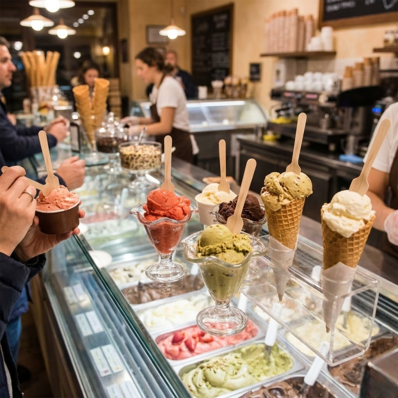 Cuillères à glace en bois