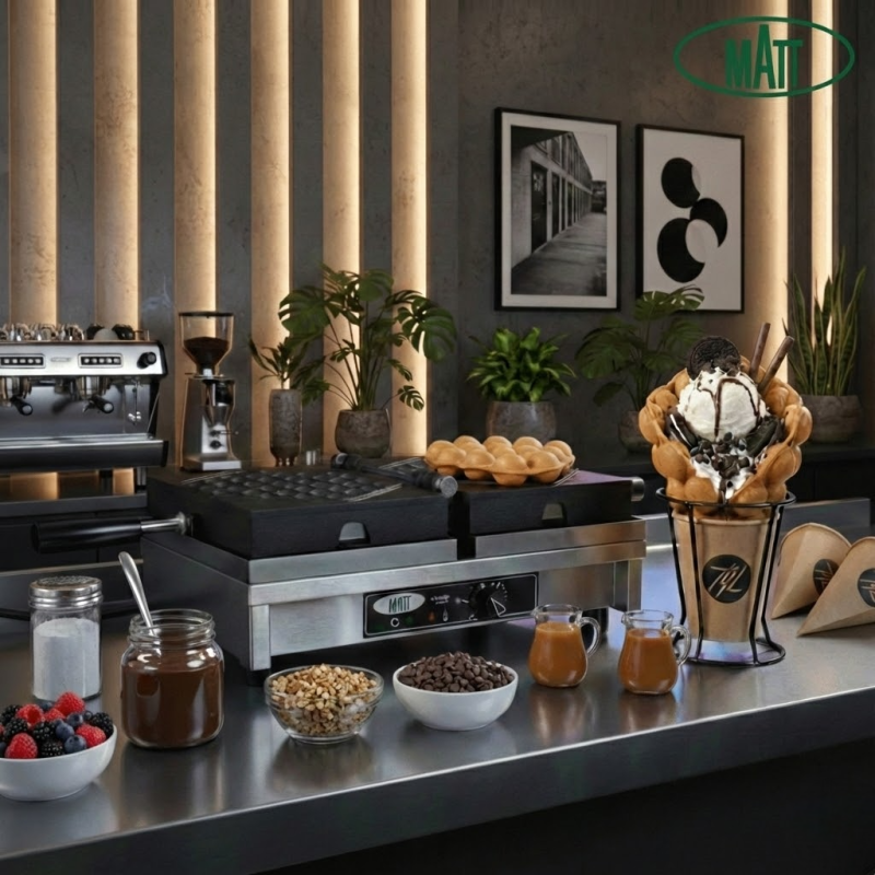 Bubble Waffle Wafelijzer Matt / Krampouz | Gratis Levering