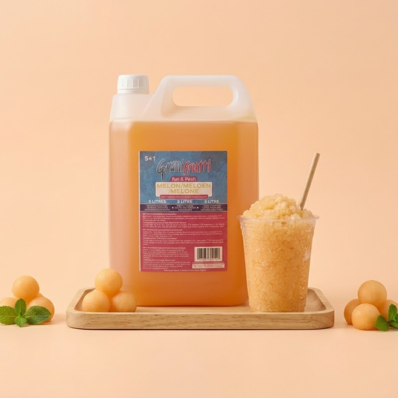 Meloen smaak siroop voor granita 5L